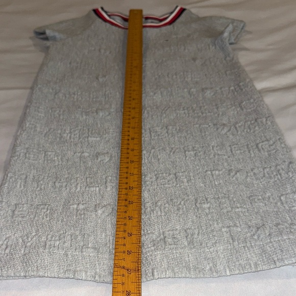 Tommy Hilfiger Kids Gray Dress Red Blue Accents and Embossed Fabric Sz 10 - Picture 7 of 8